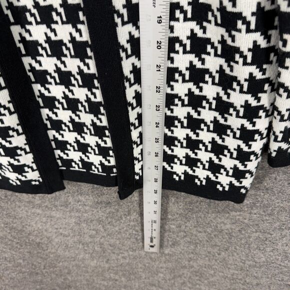 Sag Harbor Top Women L Large Black Geometric Long Sleeve Cotton Round Neck - Picture 5 of 6